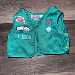 Build A Bear Workshop BABW Girl Scouts USA Junior Uniform Green Vest So Cute